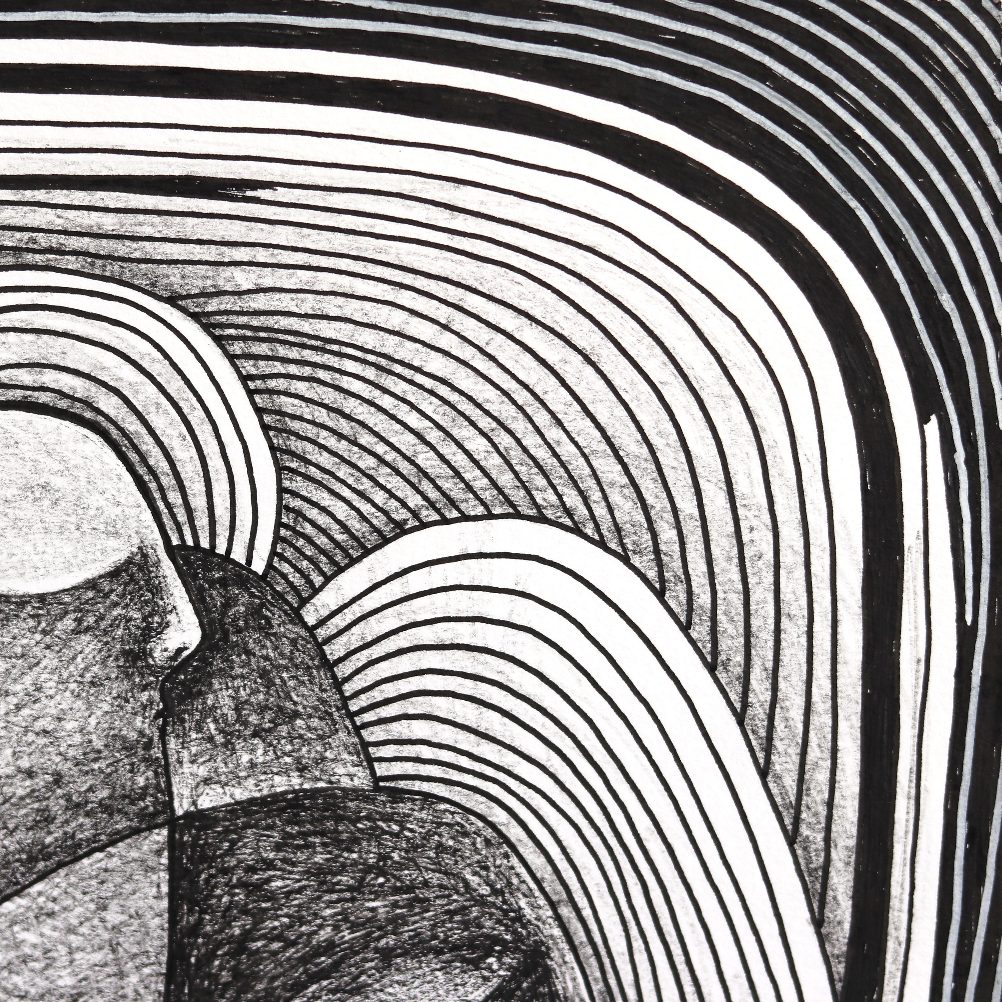 Disingtegration Pt. II - Abstract Black and White Figurative Illustrative Art For Sale 2