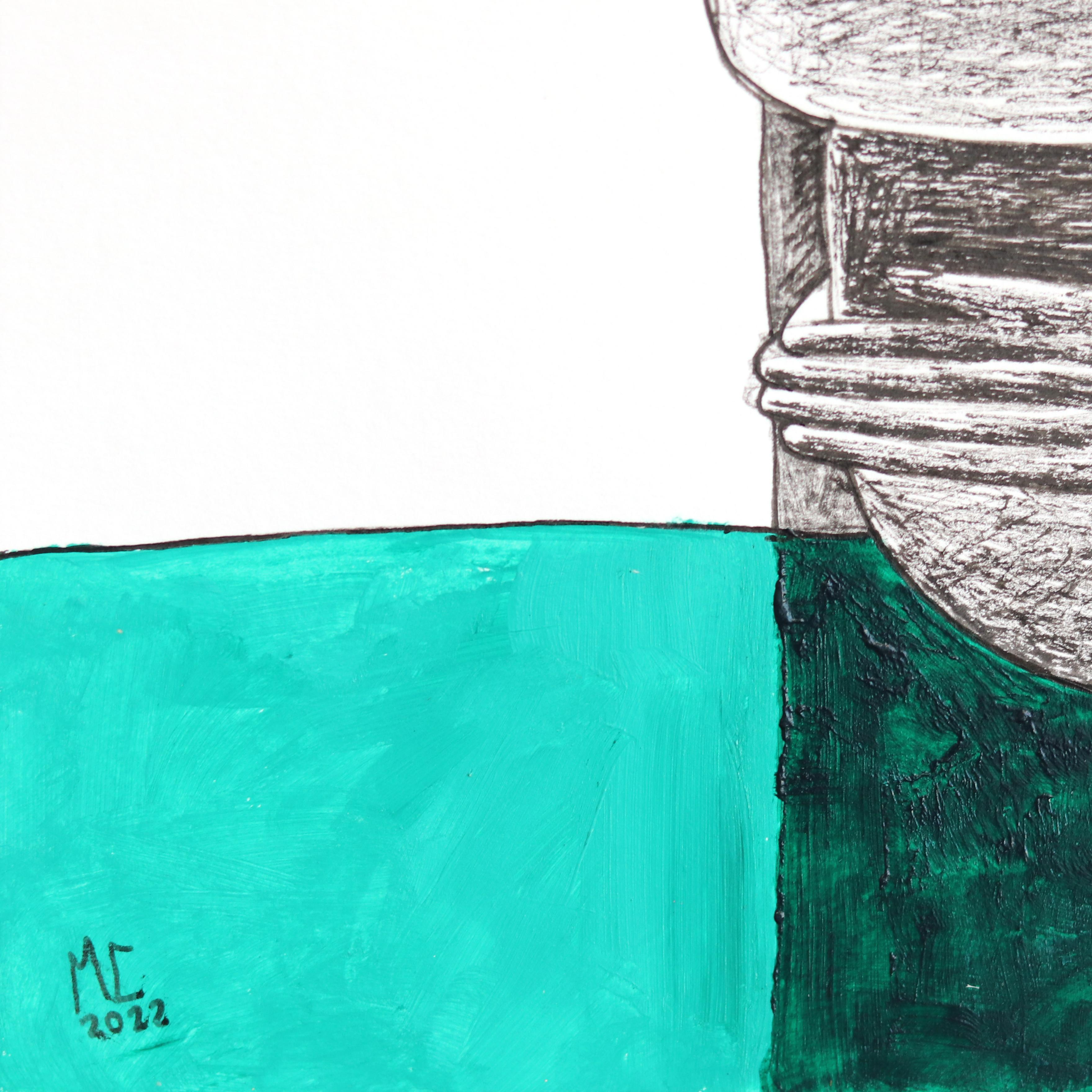 Family - Abstract Vibrant Figurative Illustrative Mixed Media Artwork on Paper For Sale 3