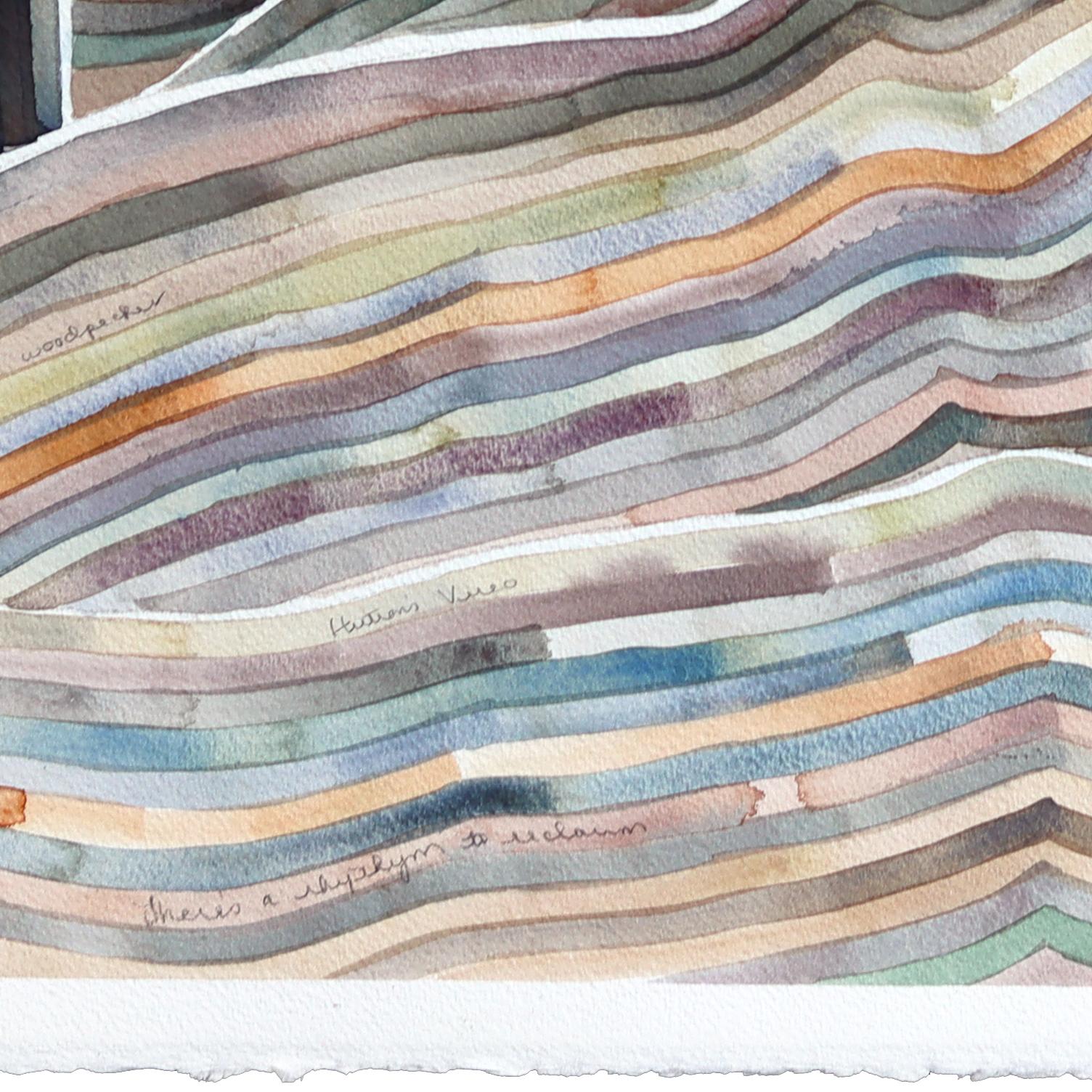 Oh Yosemite - Original Abstrakt Gedämpfte Kalifornische Landschaft Aquarellmalerei im Angebot 2