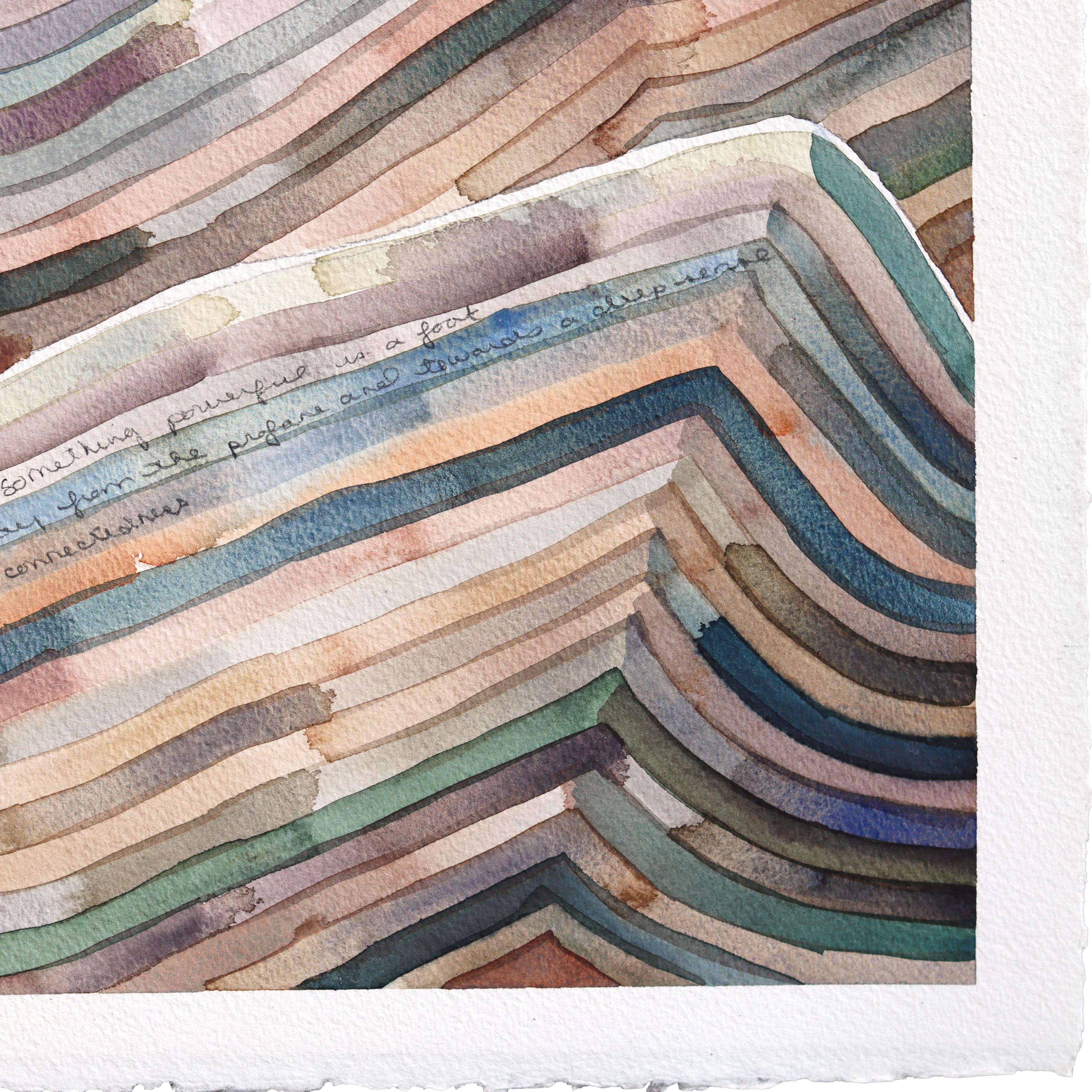 Oh Yosemite - Original Abstrakt Gedämpfte Kalifornische Landschaft Aquarellmalerei im Angebot 1