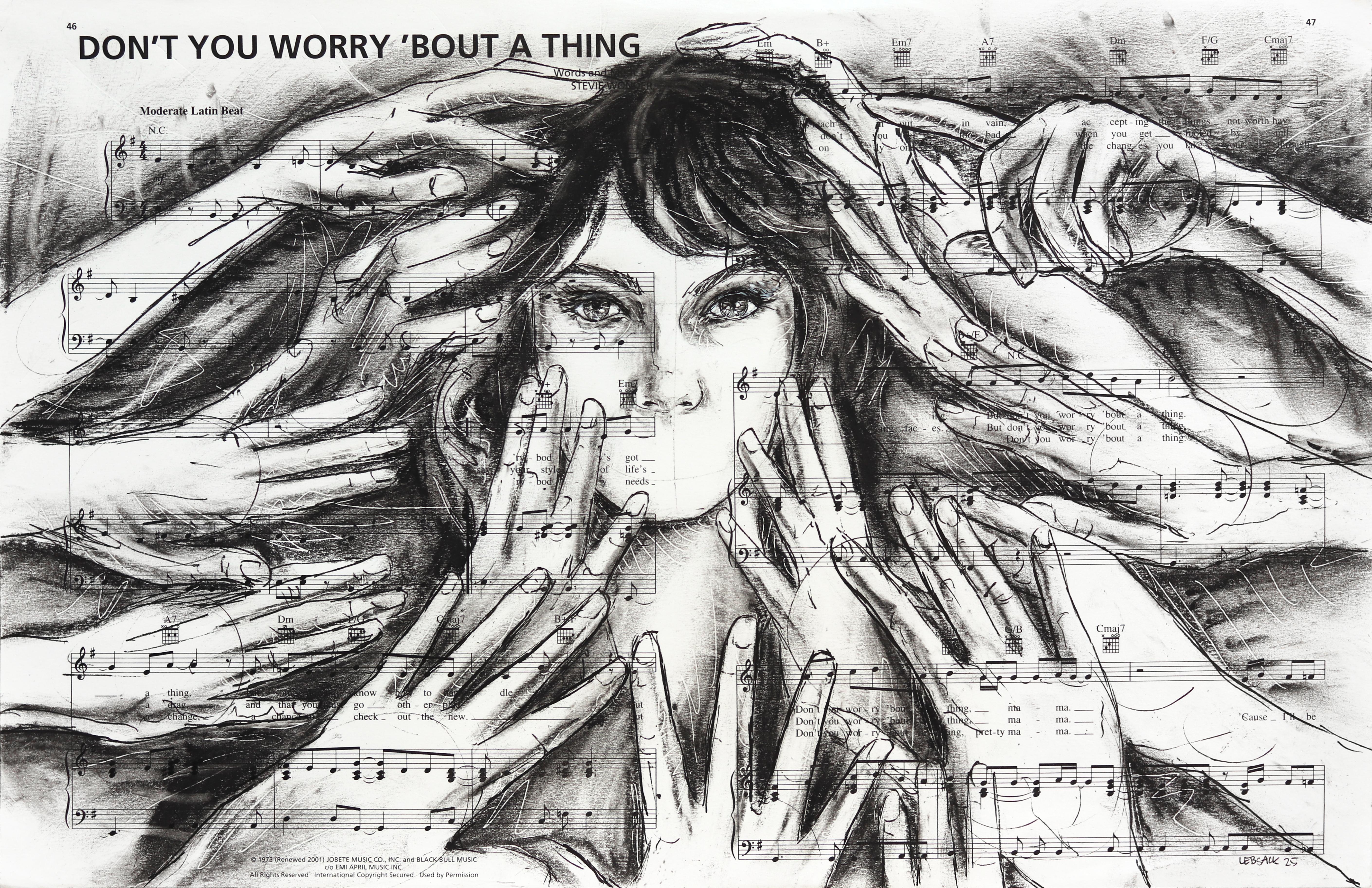 Finding Your Voice - Abstract Figurative Black & White Mixed Media Dreamlike Art