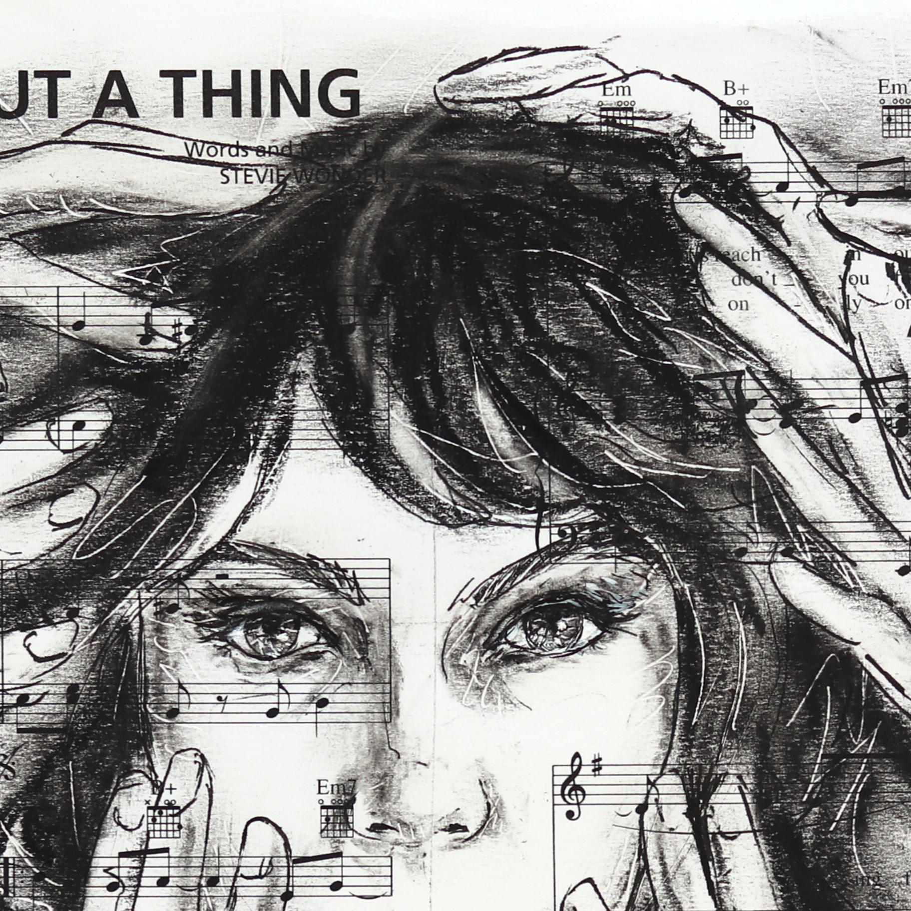 Finding Your Voice - Abstract Figurative Black & White Mixed Media Dreamlike Art For Sale 3