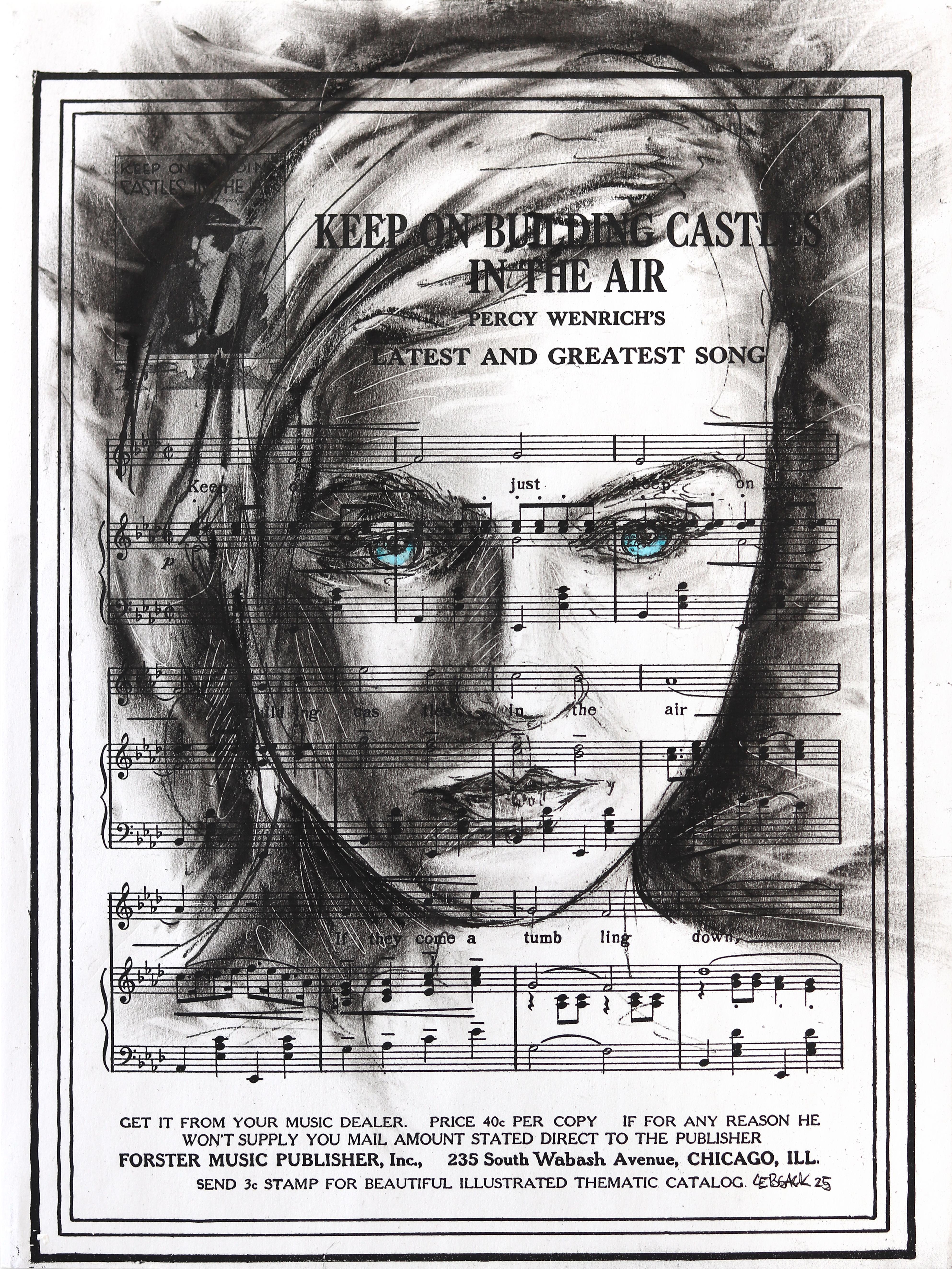 What's Meant To Be - Abstract Figurative Black & White Mixed Media Portrait Art