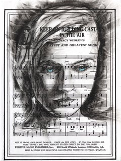 What's Meant To Be - Abstract Figurative Black & White Mixed Media Portrait Art