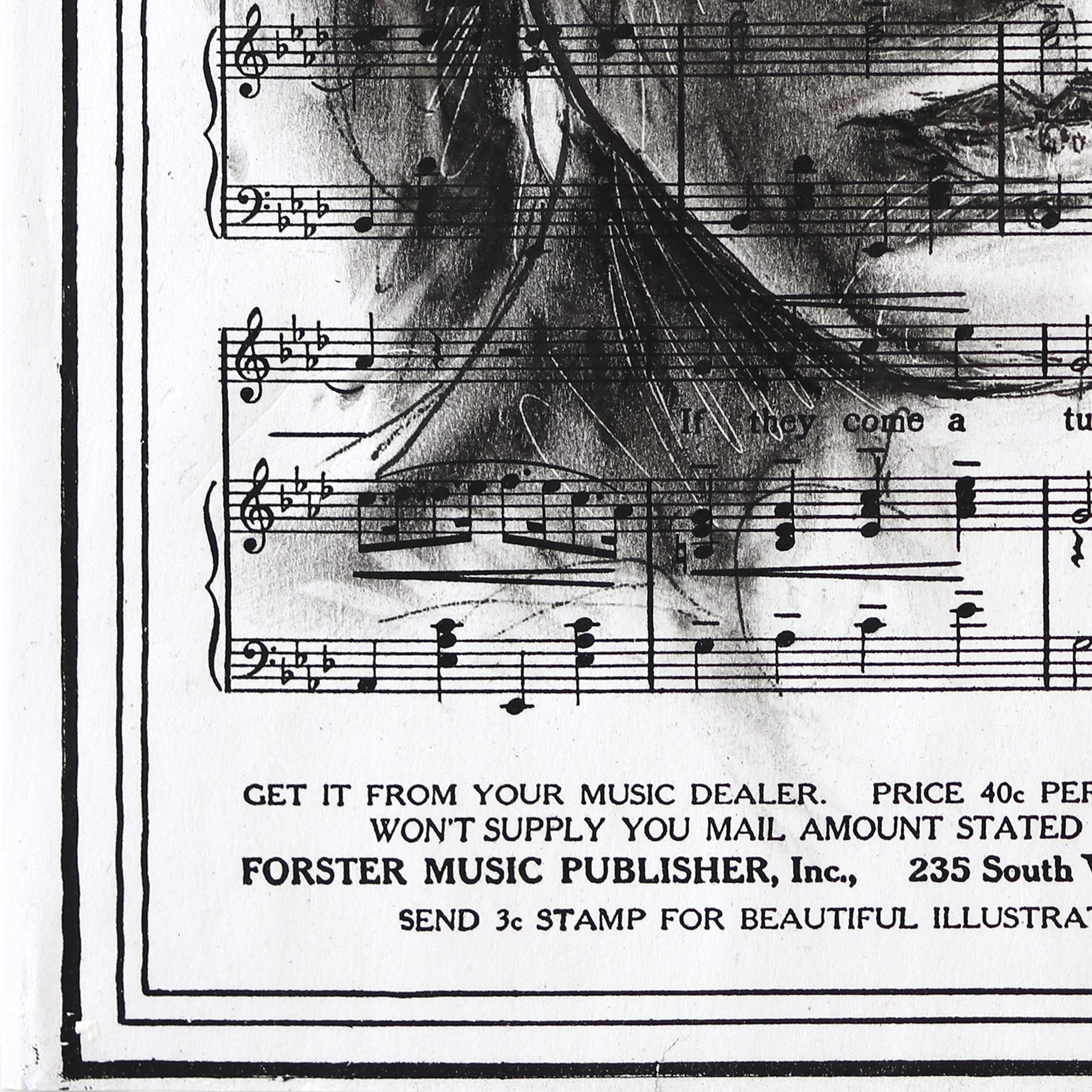 What's Meant To Be - Abstract Figurative Black & White Mixed Media Portrait Art For Sale 2