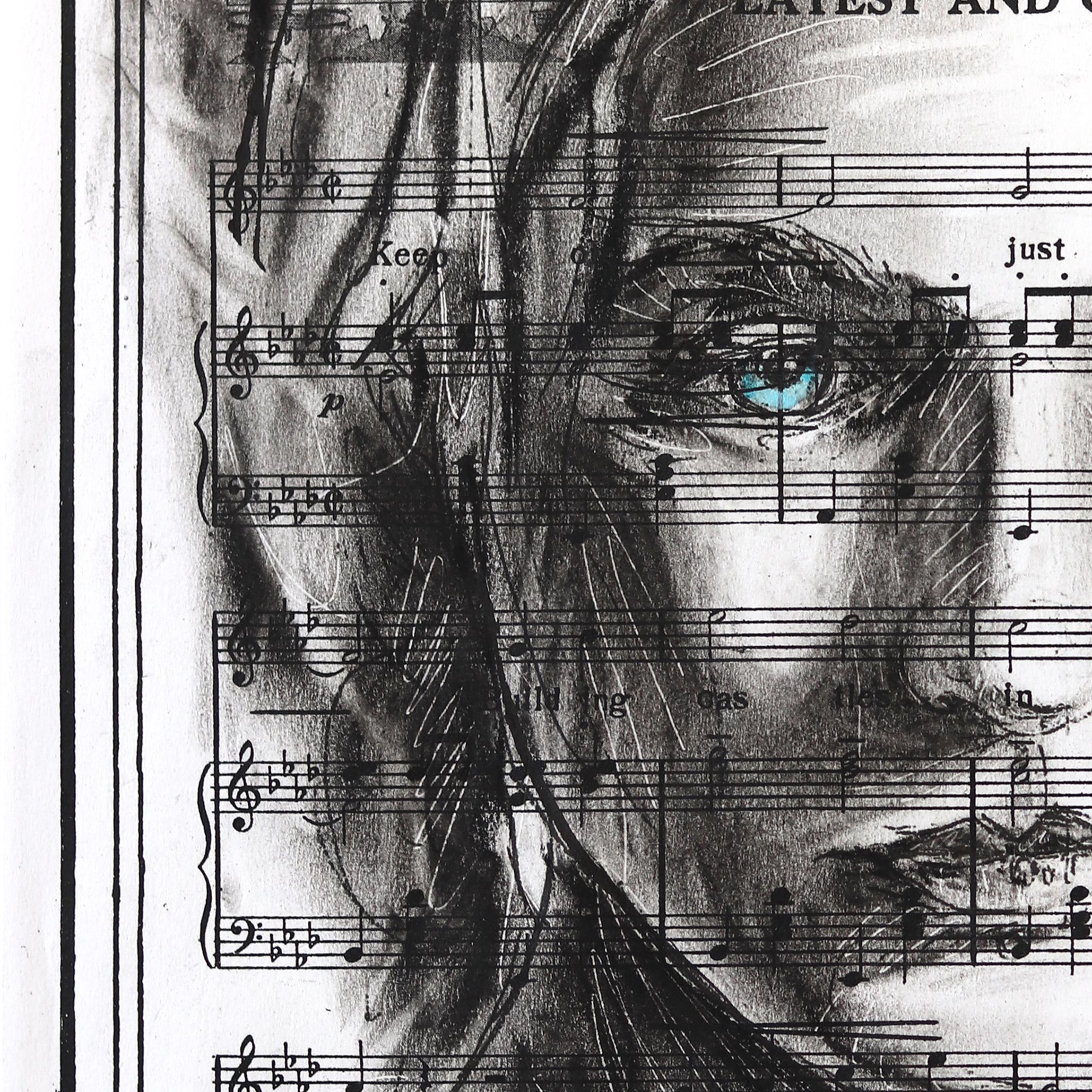 What's Meant To Be - Abstract Figurative Black & White Mixed Media Portrait Art For Sale 4