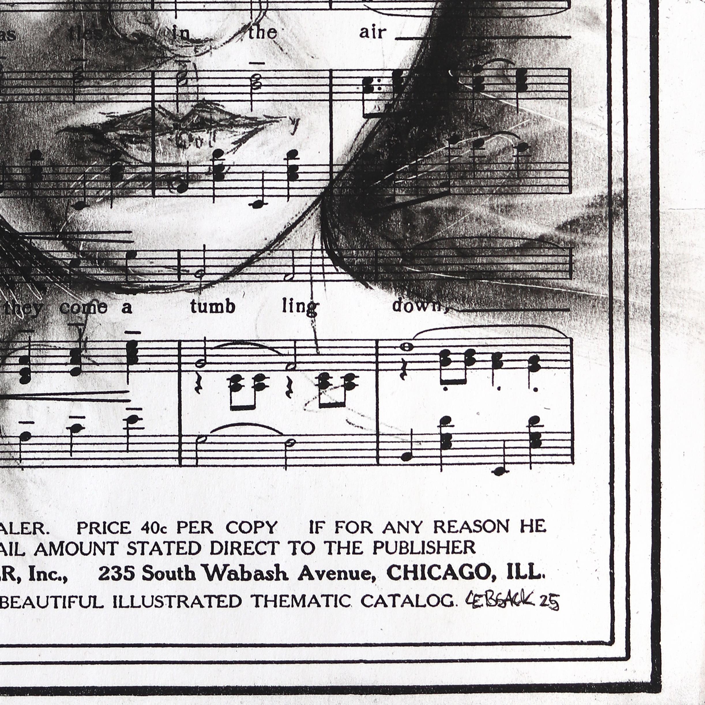 What's Meant To Be - Abstract Figurative Black & White Mixed Media Portrait Art For Sale 3