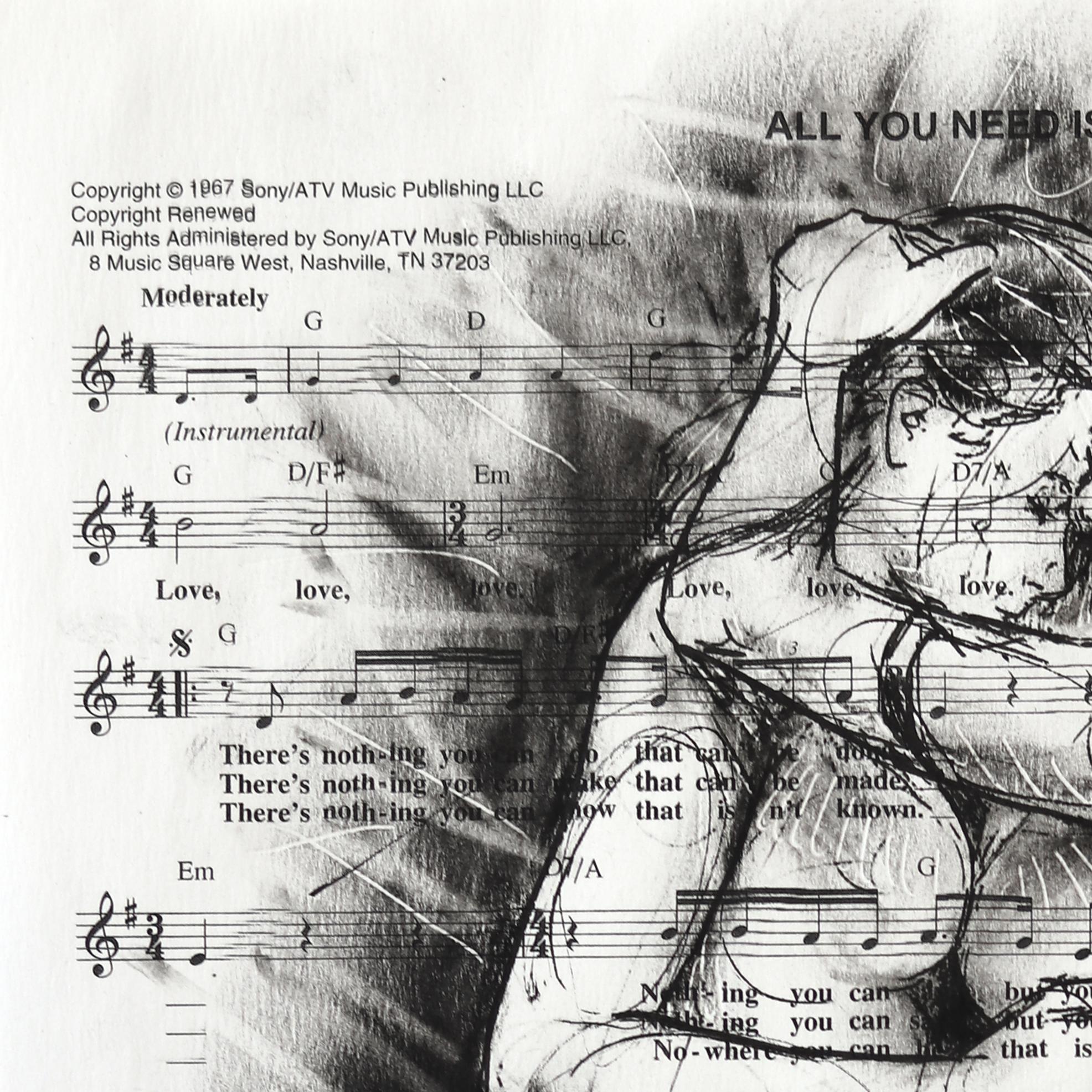 Robert Lebsack creates artworks using mixed media with ink, acrylic, and charcoal on archival copies of newspapers, textbooks, and sheet music. As a visionary artist, Lebsack weaves thought-provoking narratives, delving into the social and cultural