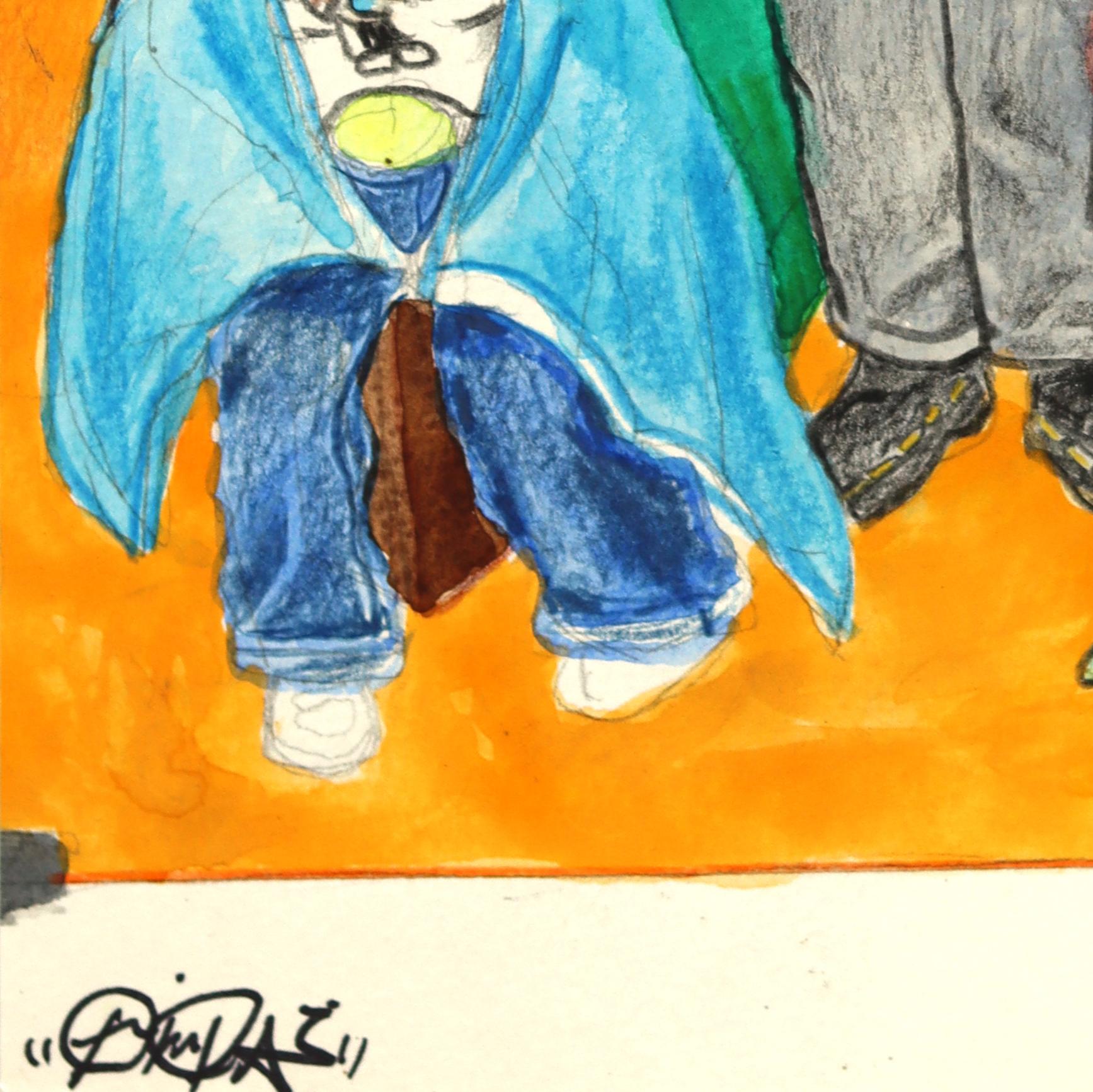 Piel Canela Pt. 2 - Buntes zeitgenössisches illustratives figuratives Papierkunstwerk im Angebot 3