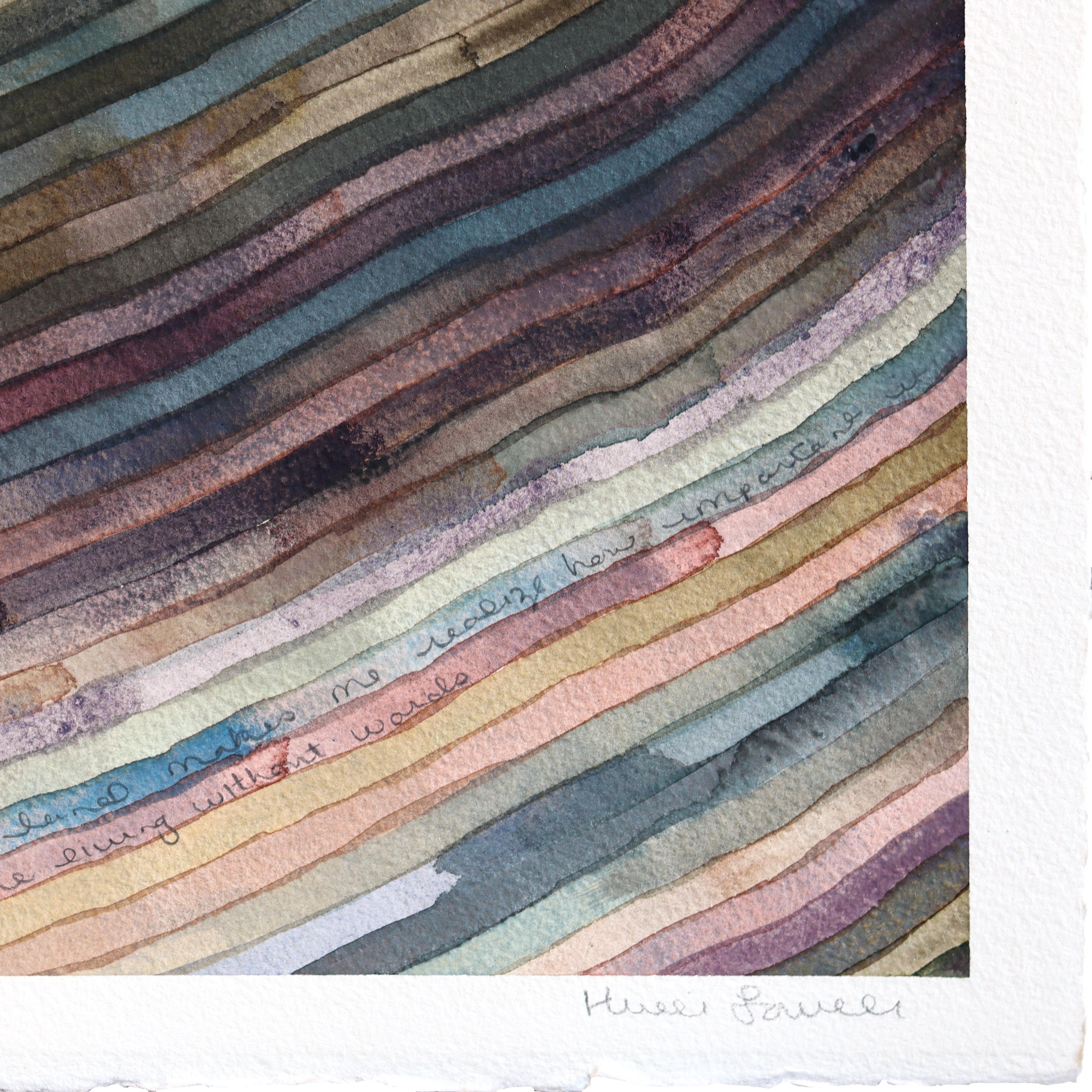 État de Topanga - Paysage abstrait aux couleurs sourdes Peinture de nature sur papier en vente 1