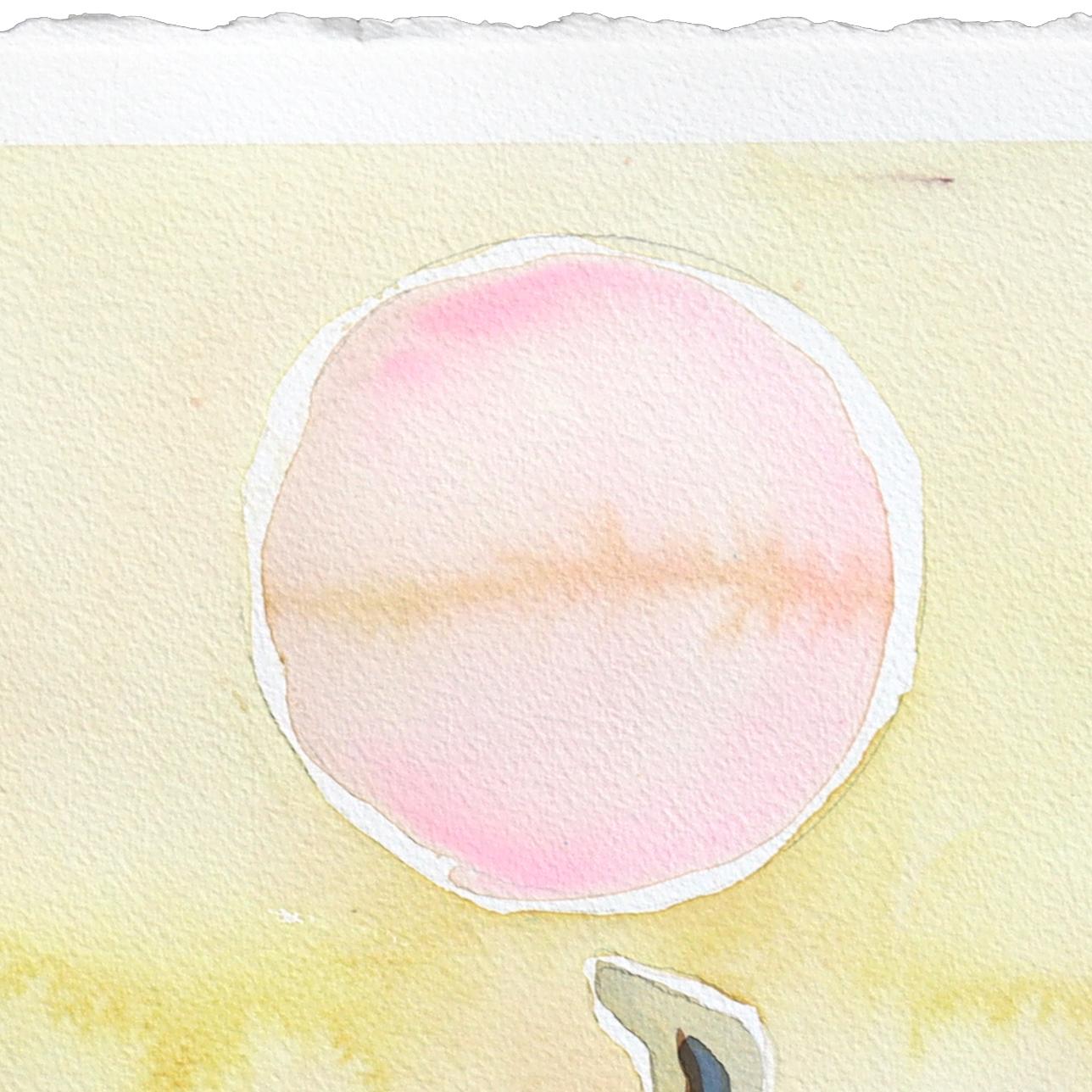 Mono Lake - Pittura astratta originale su carta di Nature, paesaggio dai colori tenui in vendita 1