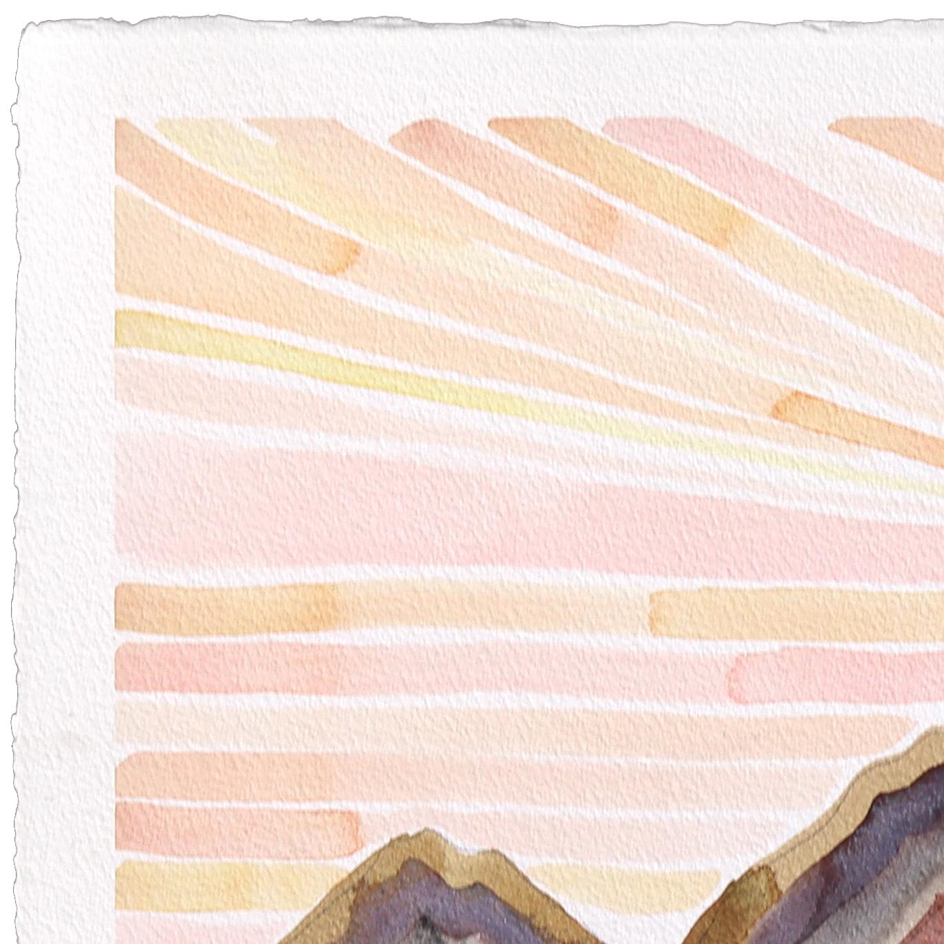 Les feuilles d'automne - Peinture originale de paysage abstrait aux couleurs sourdes - Abstrait Art par Heidi Lowell