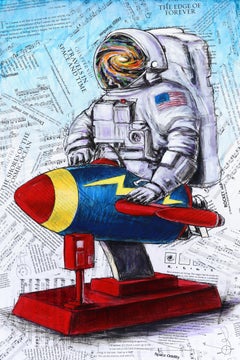 A Nearly Forgotten Song - Arte figurativa astratta e colorata su Wood