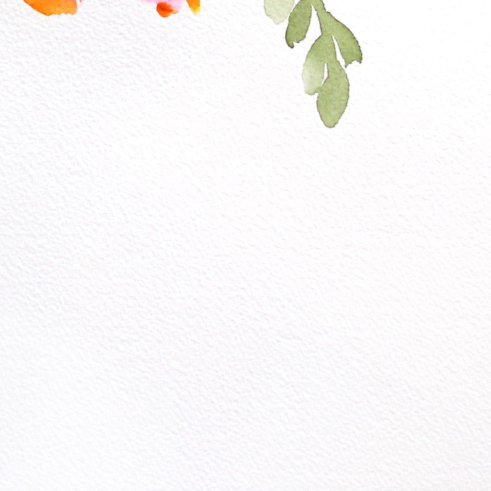 Snapdragons rosa e arancione - Acquerello botanico astratto colorato - Still-Life Grigio di Xiao Wen Xu