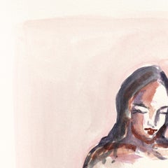 Figure V - Figurative Elegant Feminine Watercolor Portrait Painting on Paper