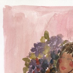 Lounging VI - Figurative Abstract Feminine Watercolor Portrait Painting on Paper