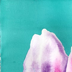 Anémone du pays des rêves - Peinture originale abstraite à l'aquarelle d'une fleur aux couleurs vives