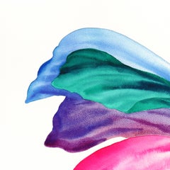 Rainbowland Cosmos - Original Abstract Color Drenched Floral Watercolor Art