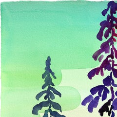 Rainbowland Trees - Original Abstract Color Drenched Landscape Watercolor Art