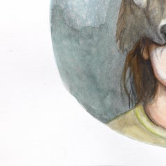 I Stand Tall and Growl - Figurative Animal Surrealist Watercolor Portrait Art