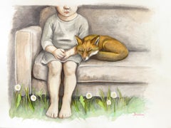 Cuando nos quedamos sin palabras - Arte Figurativo Animal Surrealista Retrato Acuarela