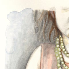 Personne ne le remarquera - Portrait abstrait figuratif surréaliste à l'aquarelle