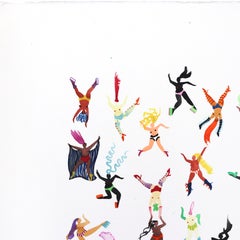Showgirls are Forever - Original Playful Figurative Watercolor Painting on Paper