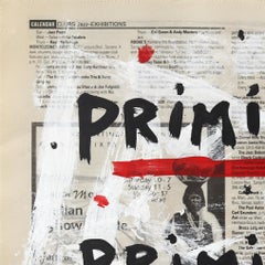 Speak Primitive - Original Avant-garde Text Artwork on Newspaper by Gary John