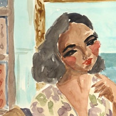 Shop Keeper - Original Abstract Feminine Watercolor Still Life Painting on Paper