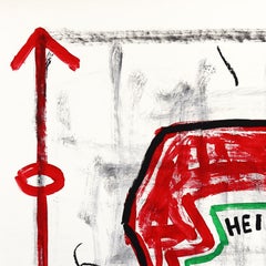 Red Bottle Anthem - Original Abstract Quirky Ketchup Still Life Art by Gary John
