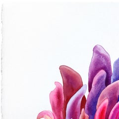 Rainbowland Chrysanthemum II - Original Abstract Colorful Floral Watercolor Art
