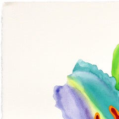 Rainbowland Daylily - Original Abstract Colorful Floral Watercolor Painting