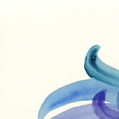 Chrysanthème de Rainbowland - Œuvre d'art originale abstraite aux couleurs vives, représentant des fleurs, réalisée à l'aquarelle