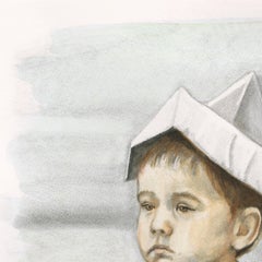 La vida no era una novela: pintura surrealista en acuarela con animales árticos figurativos