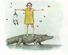 Niemand wird mir auch nur ein Wort glauben – figuratives surrealistisches Aquarell