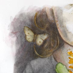 Fields Brushed With Gold - Figurative Surrealist Watercolor Painting on Paper