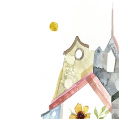 Texas Wildflowers - Architectural Still Life Watercolor Painting on Paper