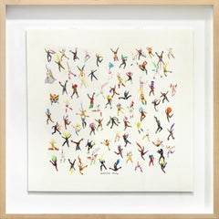 Block Party For Love – Original-Aquarellgemälde auf Papier im figurativen Stil