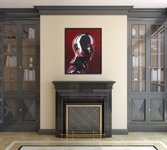 Portrait Magenta - Hyperrealistic Figurative Contemporary Oil Painting on Canvas