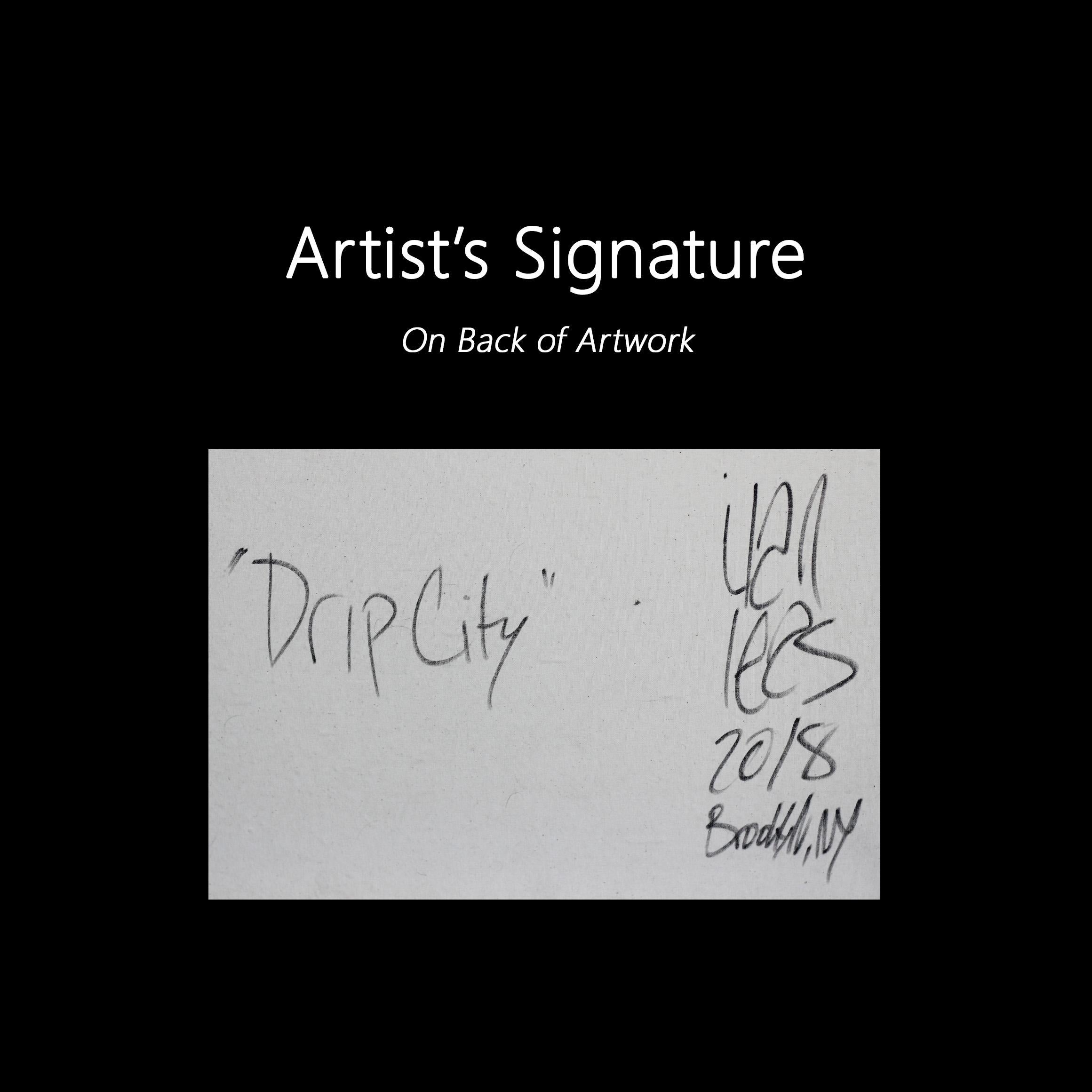 Drip City - Black and White Original Mixed Media Artwork 8