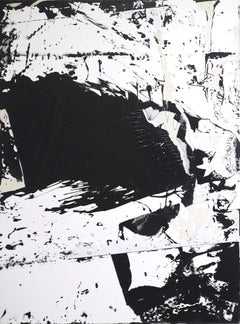 0501 - Œuvre d'art abstraite originale en noir et blanc