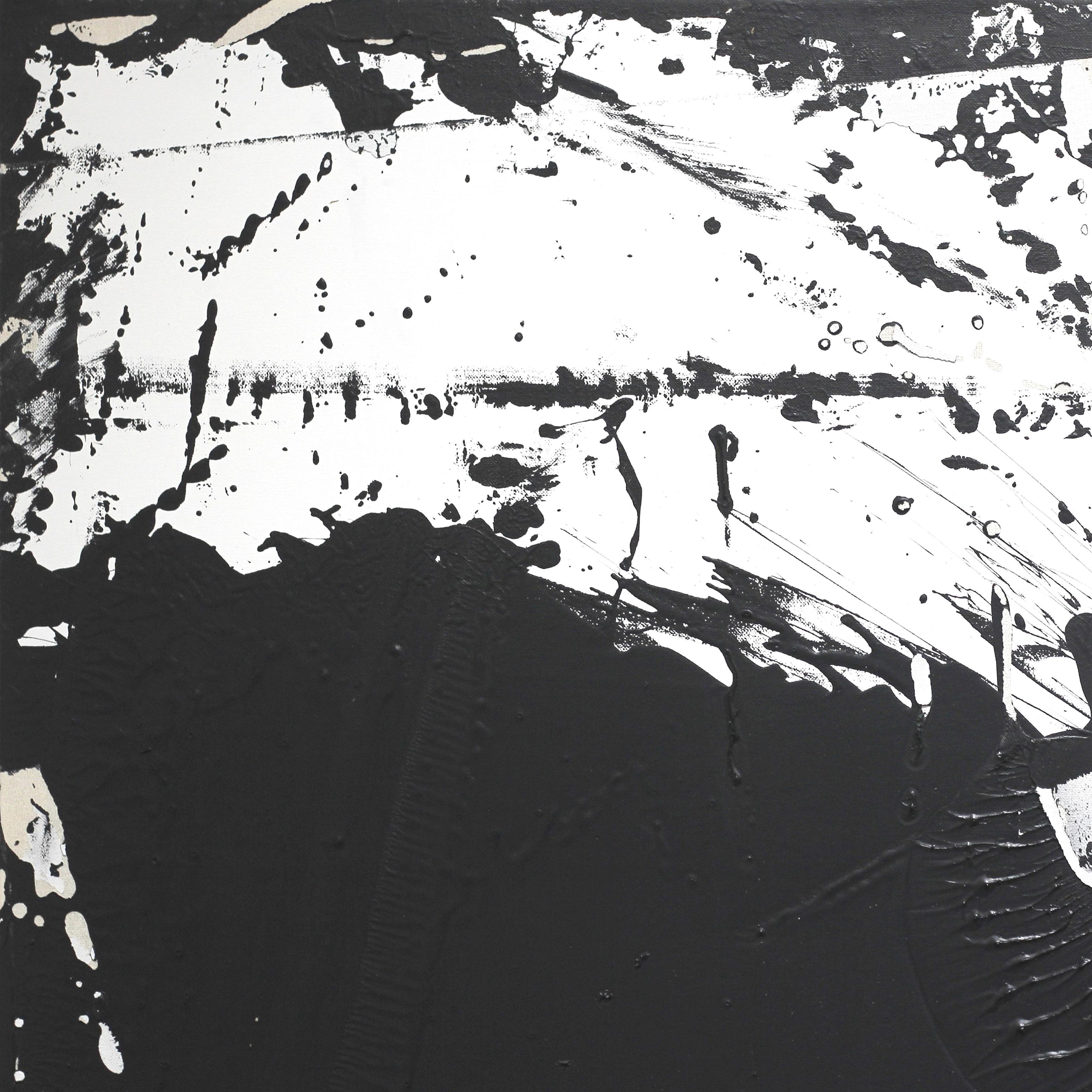 0501 – Original Schwarz-Weiß-Abstrakte Kunstwerk im Angebot 1