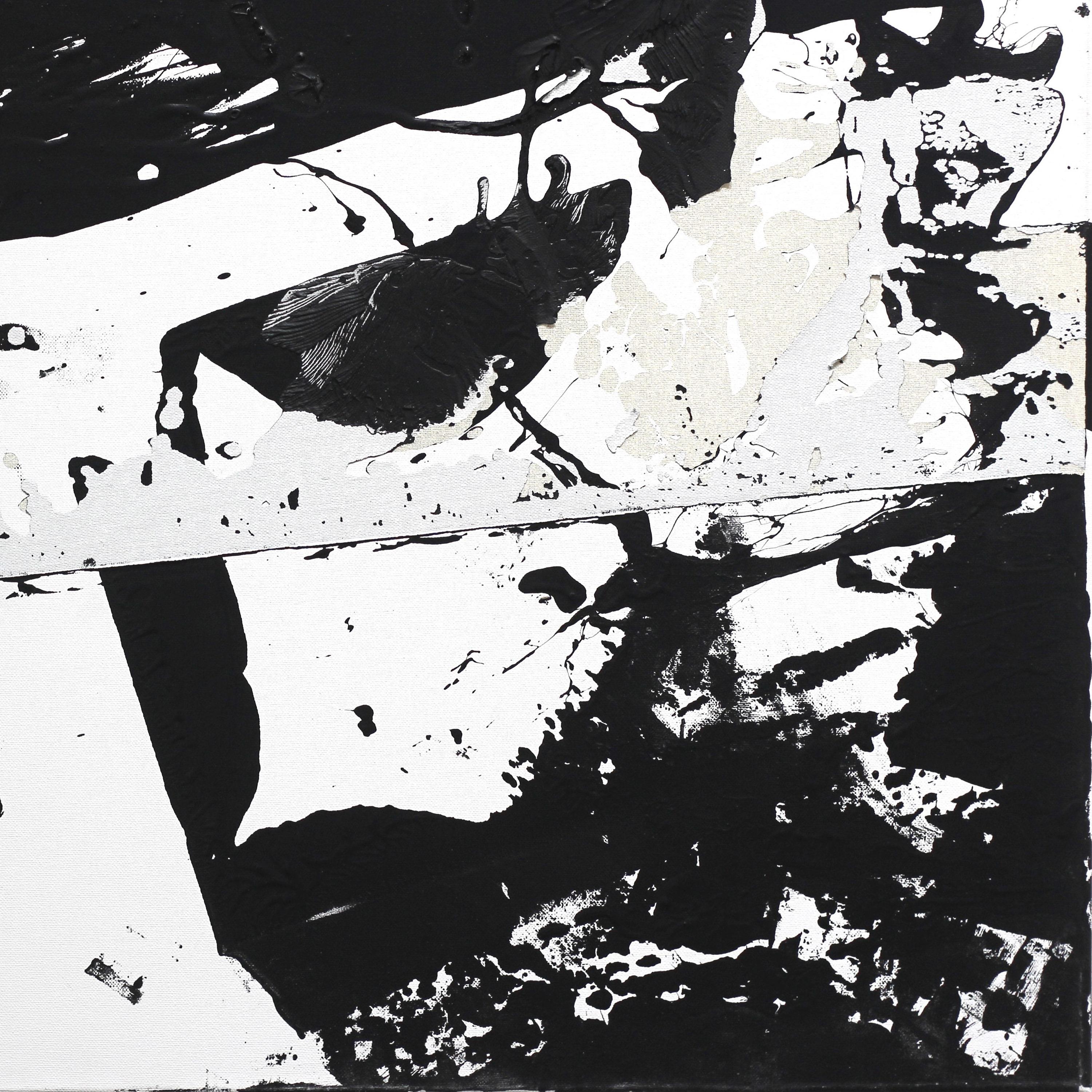 0501 – Original Schwarz-Weiß-Abstrakte Kunstwerk im Angebot 6