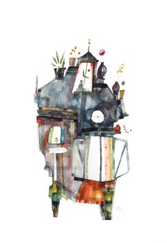 Abstract Interior Drawings and Watercolours