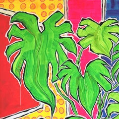 Secret Lanes to the Bay - Large Scale Oversize Painting Immersive Vibrant Plants