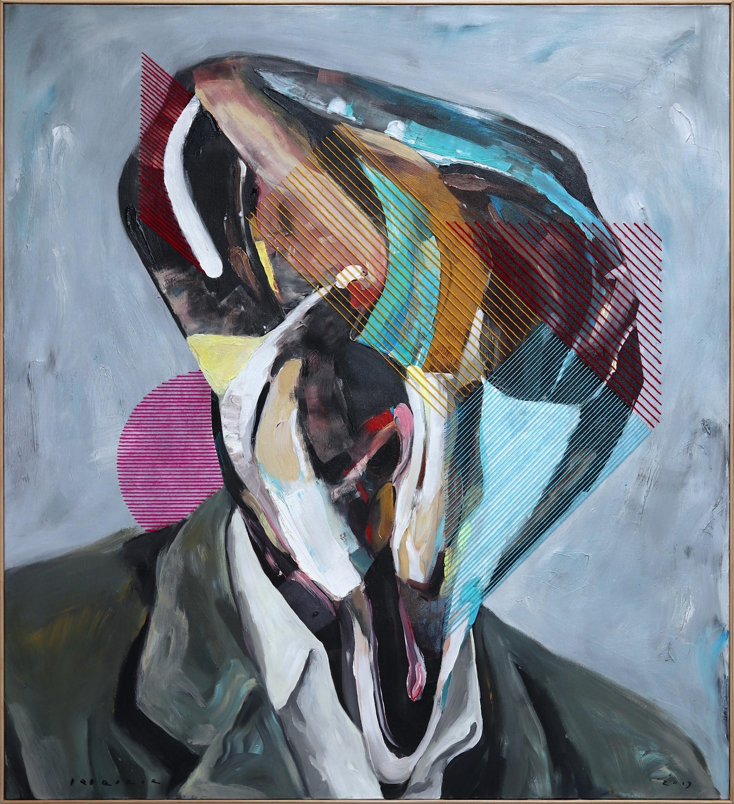 Forma de la cara nº 5 - Arte figurativo expresionista surrealista enmarcado