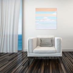 Morning Breeze 2 - Original Soft Sky Painting with Geometric Accents