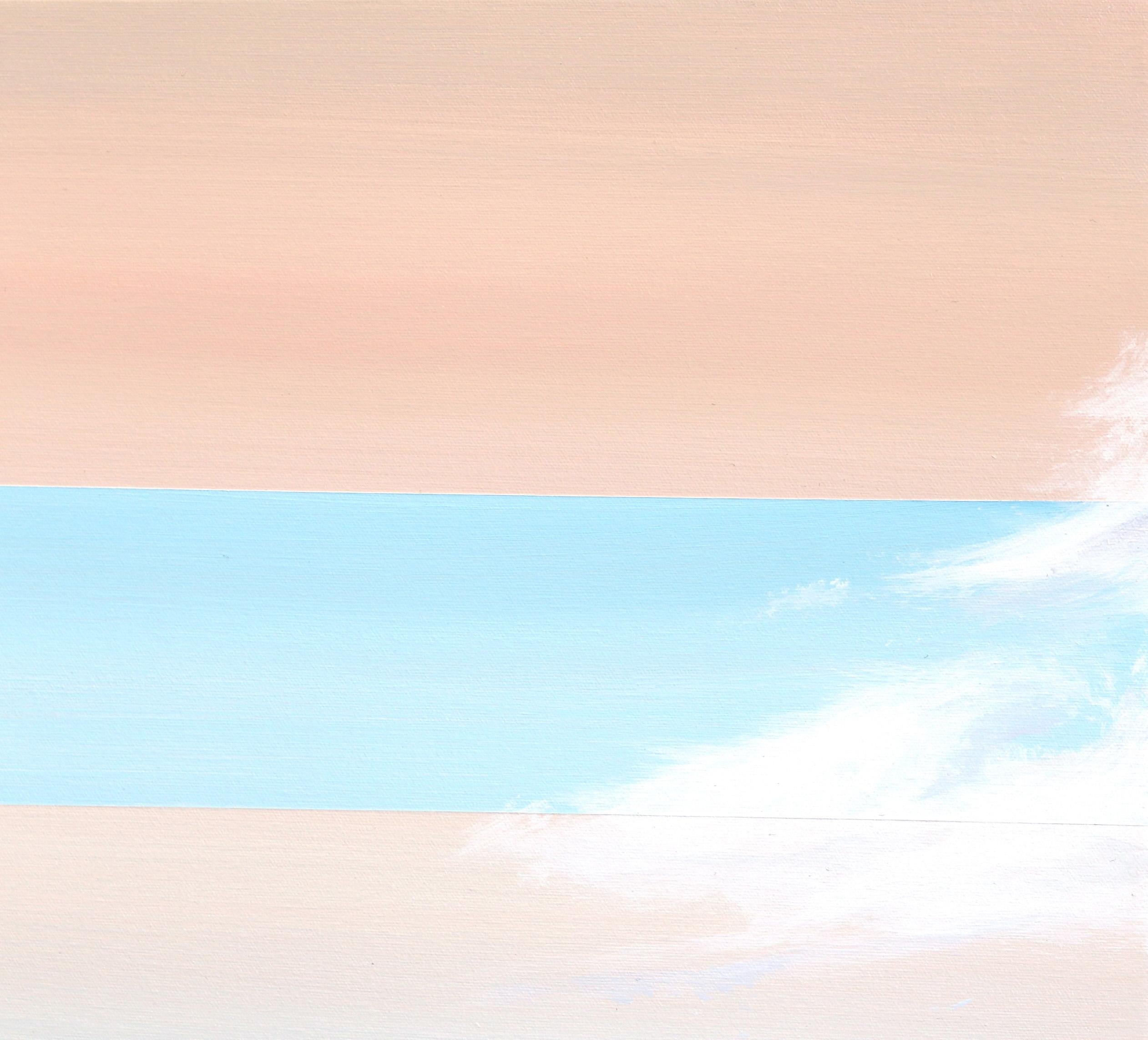 Morning Breeze 2 - Original Soft Sky Painting with Geometric Accents For Sale 1