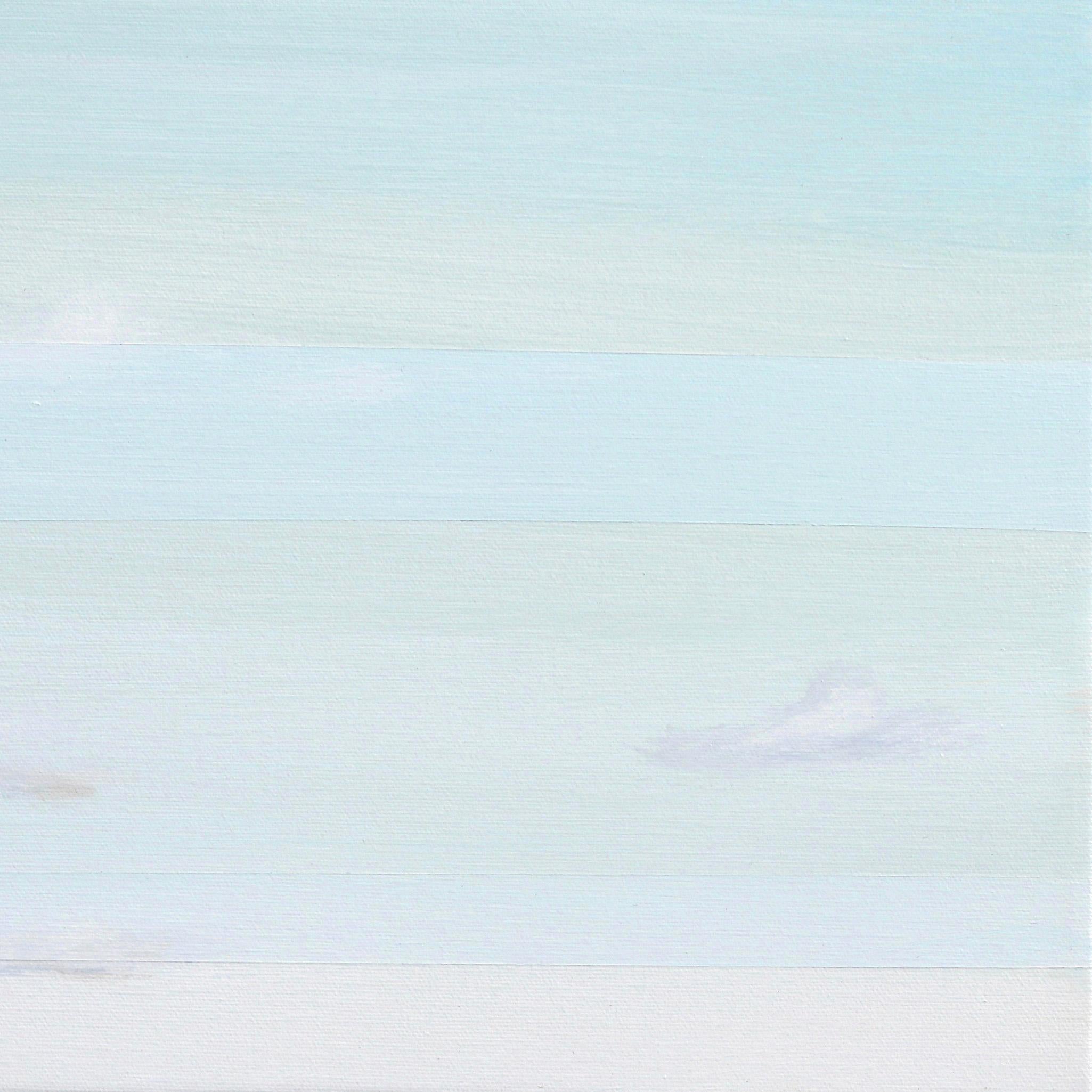 Morning Breeze 2 - Original Soft Sky Painting with Geometric Accents For Sale 4