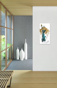 Im Namen der Freiheit - Figurative Original New Yorker Strukturmalerei